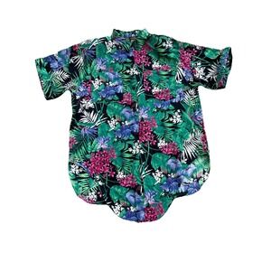 VTG 80s A.S. Elliot Hawaiian Shirt 22W Multicolor Floral Short Sleeve 1980s USA